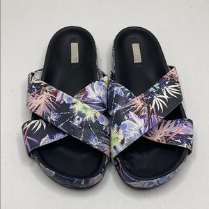 Schutz Floral Slides - read details for sizing